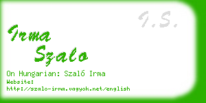 irma szalo business card